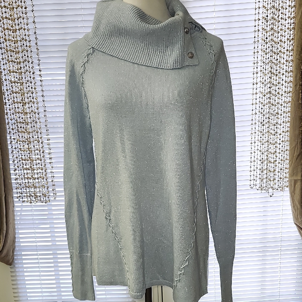 White House Black Market Light Blue Turtleneck Sweater